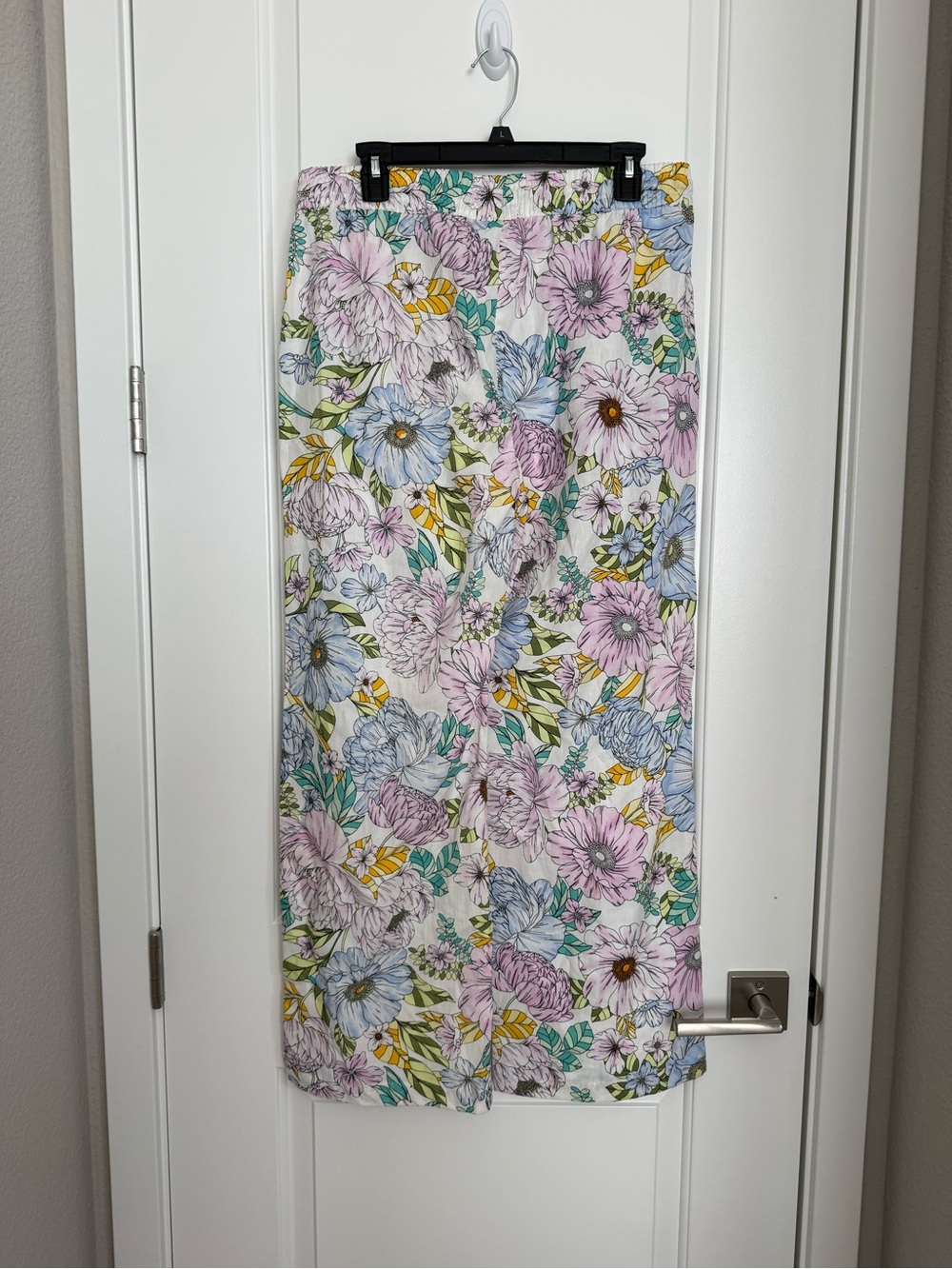 GAP Soft Cotton Floral Print Drawstring Lounge PJ Pants Wide Leg Size Medium